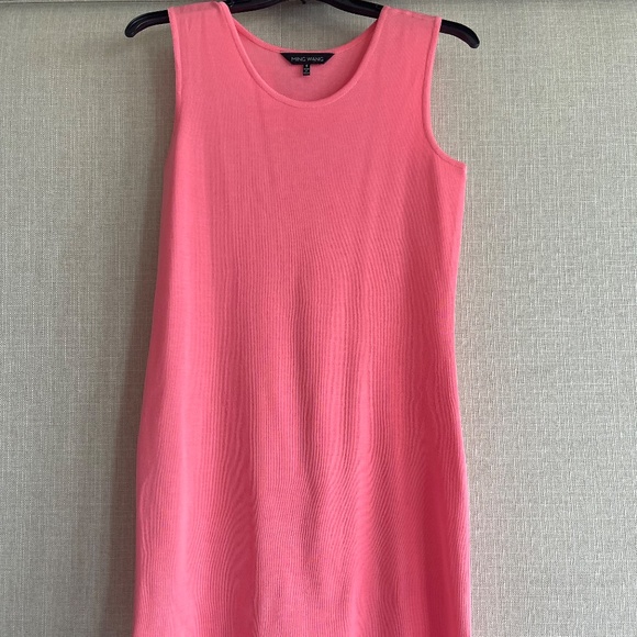 Ming Wang Size Small Knit Salmon Sheath Tank Dress - Picture 5 of 9